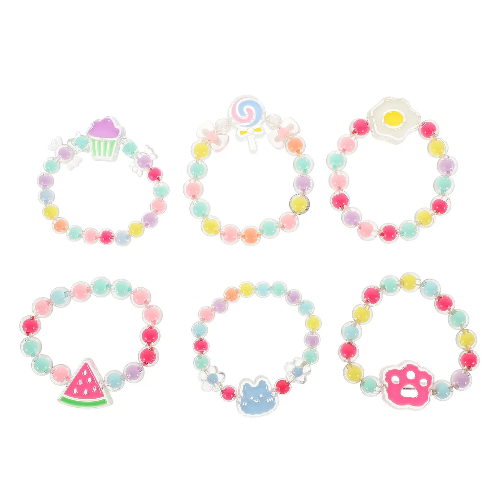 6 Pcs Bracelets Beads Kids Elastic Bracelets Toddler Elastic Plastic Girl Bulk Jewelry Fashion Fun Bright Color Shape
6 Pcs Bracelets Beads Kids Elastic Bracelets Toddler Elastic Plastic Girl Bulk Jewelry Fashion Fun Bright Color Shape