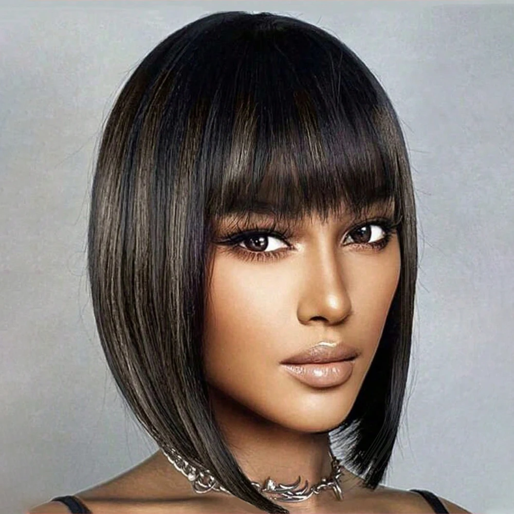 Highlight Brown Straight Bob 100% Human Hair Wigs With Bang P1B/27# For Women Brazilian Remy Hair Colored Fringe Bob Wigs
Highlight Brown Straight Bob 100% Human Hair Wigs With Bang P1B/27# For Women Brazilian Remy Hair Colored Fringe Bob Wigs