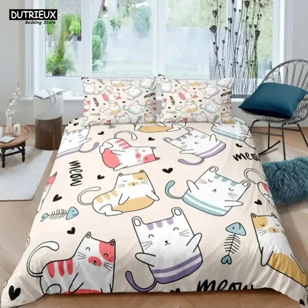 Luxury 2025 3D Print Lovely Cartoon Cat Bedding Set Soft Polyester Queen King Full Size Duvet Cover Set Kids Girls Bed Linen
Luxury 2025 3D Print Lovely Cartoon Cat Bedding Set Soft Polyester Queen King Full Size Duvet Cover Set Kids Girls Bed Linen