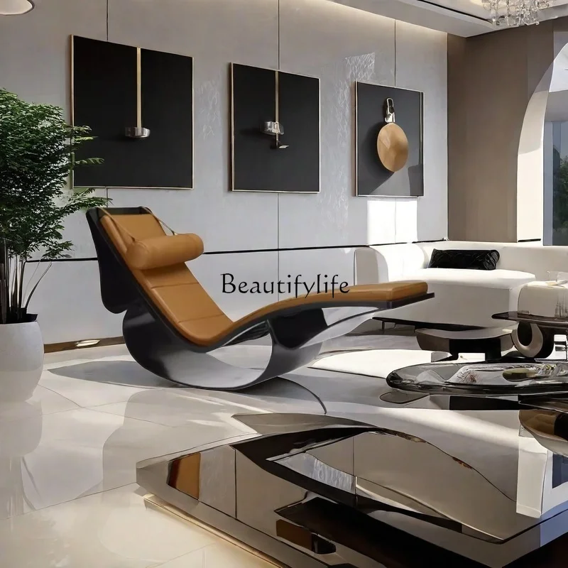 Italian modern simple curved recliner living room hotel lobby rattan rocking chair
Italian modern simple curved recliner living room hotel lobby rattan rocking chair