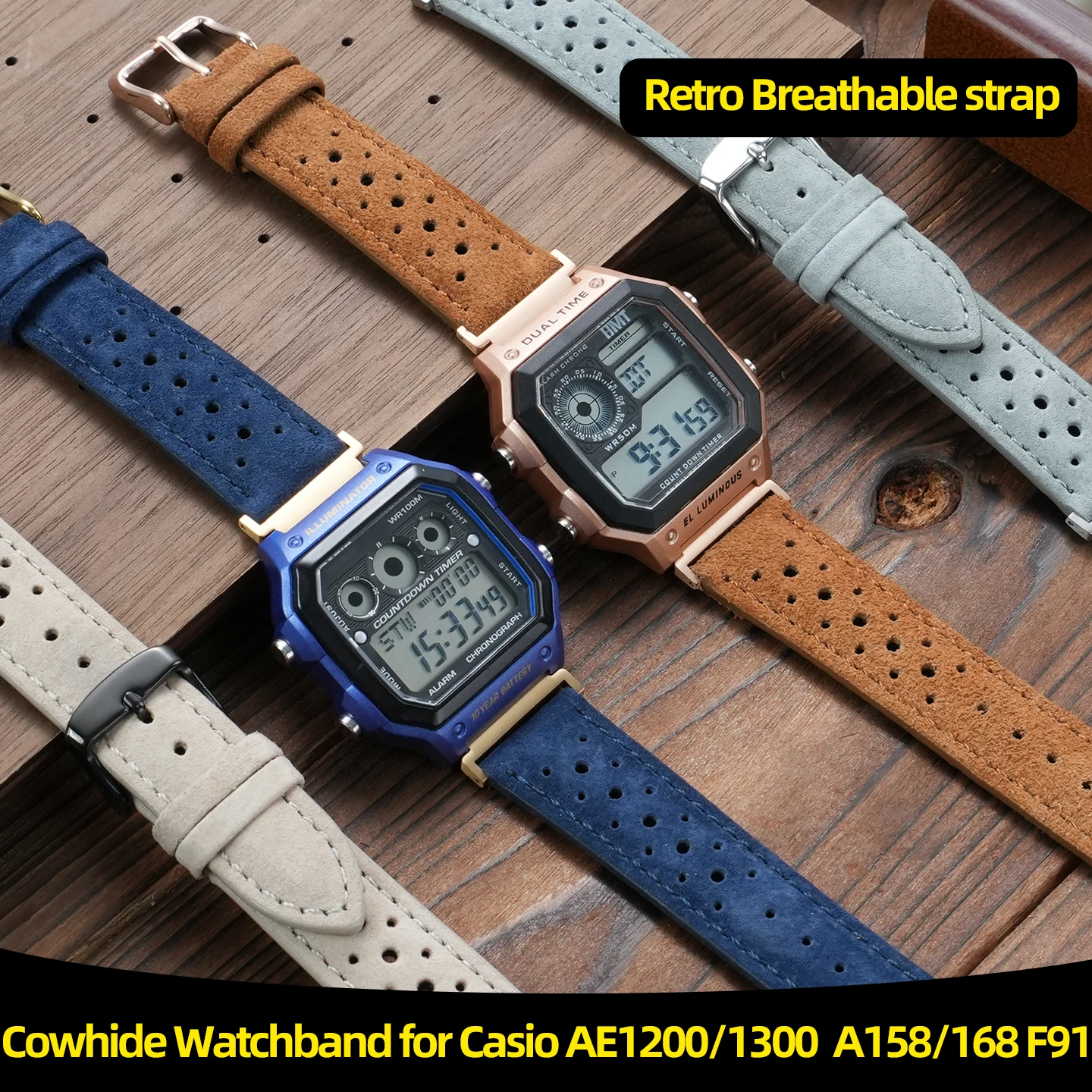 Modified head pellet Cowhide Watchband for Casio F91W W-800H SGW400 F84 F105 A158/168 AE1200/1300 Vintage Watch Strap Bracelet
Modified head pellet Cowhide Watchband for Casio F91W W-800H SGW400 F84 F105 A158/168 AE1200/1300 Vintage Watch Strap Bracelet