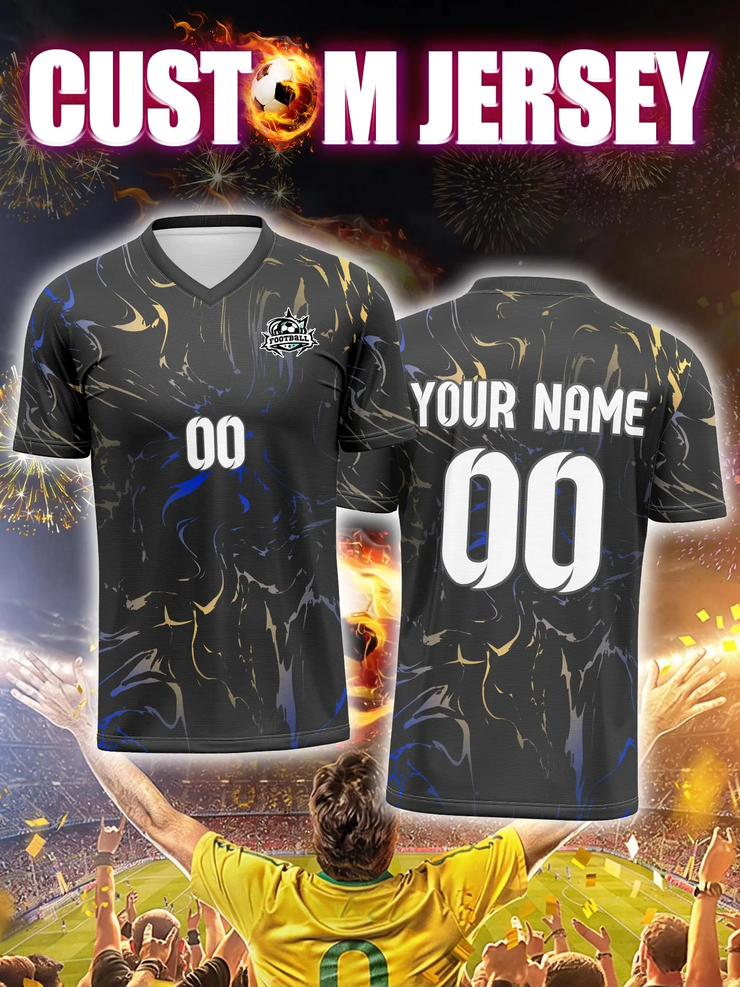 Футболка для футбола с индивидуальным изображением, номером и именем, современная минималистичная стильная футболка.
Футболка для футбола с индивидуальным изображением, номером и именем, современная минималистичная стильная футболка.