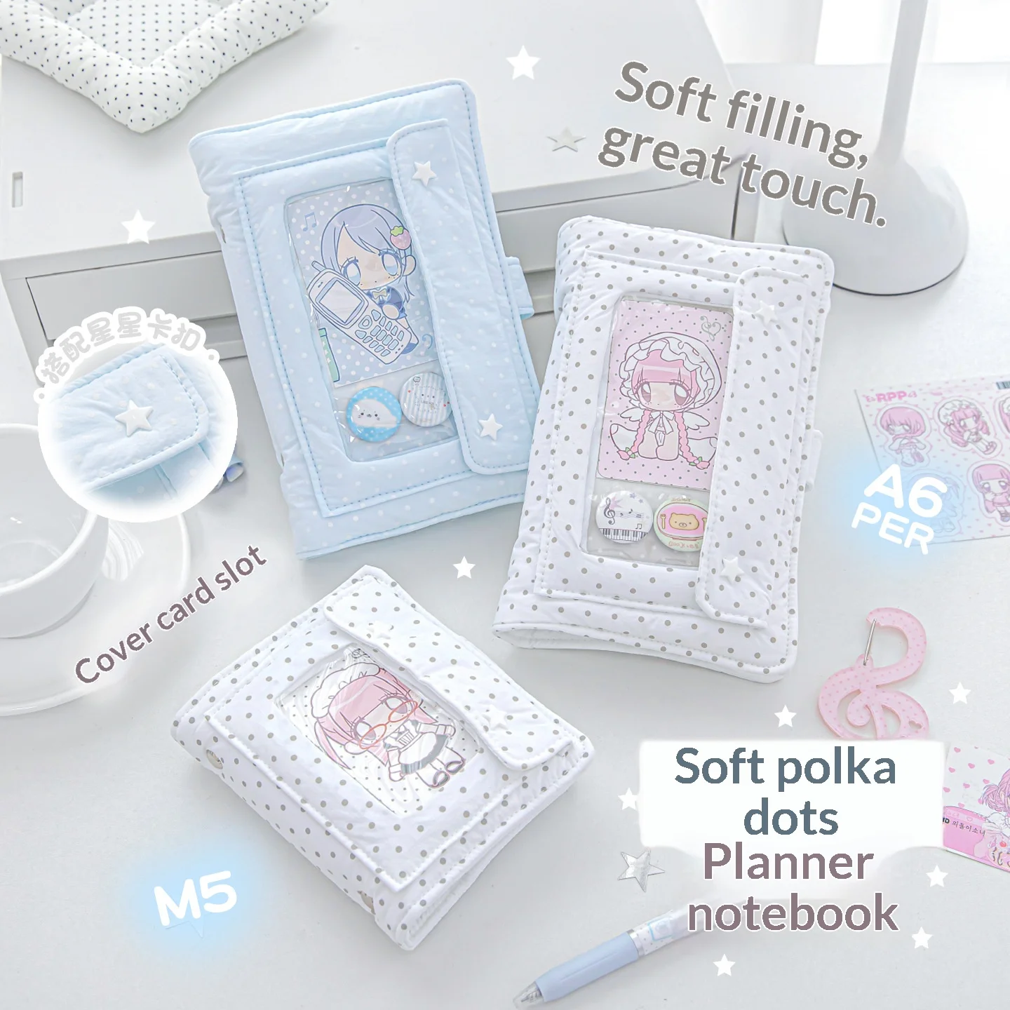 RosyPosy Soft Polka Dot Handbook,Korean Version Cotton Filled Detachable Notebook,Cute Girl Loose Leaf Blank Page Agenda Planner
RosyPosy Soft Polka Dot Handbook,Korean Version Cotton Filled Detachable Notebook,Cute Girl Loose Leaf Blank Page Agenda Planner