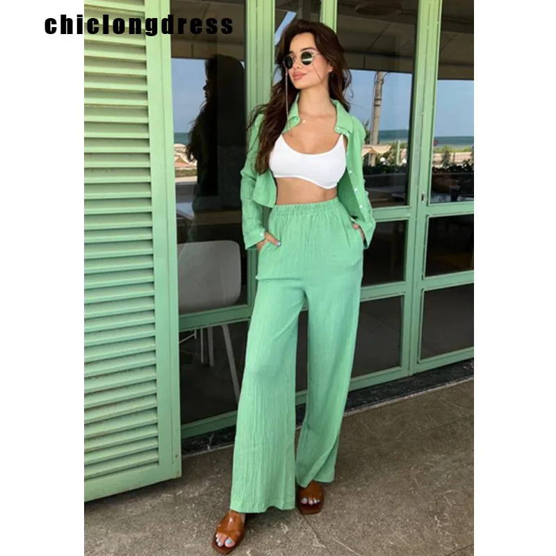 Summer Fashion Shirt Two Piece Set Women Casual Loose Button Shirt Wide Leg Pants Two Piece Set Women
Summer Fashion Shirt Two Piece Set Women Casual Loose Button Shirt Wide Leg Pants Two Piece Set Women