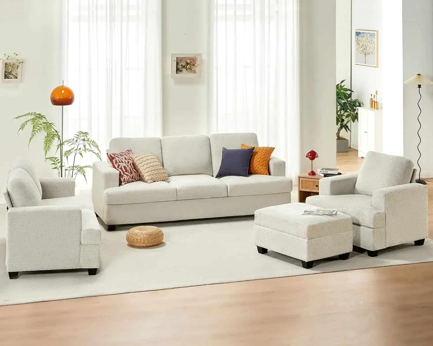 Sofa, Mordern Living Room Set with Extra Deep Seats, Comfy Sofa- Sofa Couch for Living Room Apartment Lounge, Beige Chenille
Sofa, Mordern Living Room Set with Extra Deep Seats, Comfy Sofa- Sofa Couch for Living Room Apartment Lounge, Beige Chenille