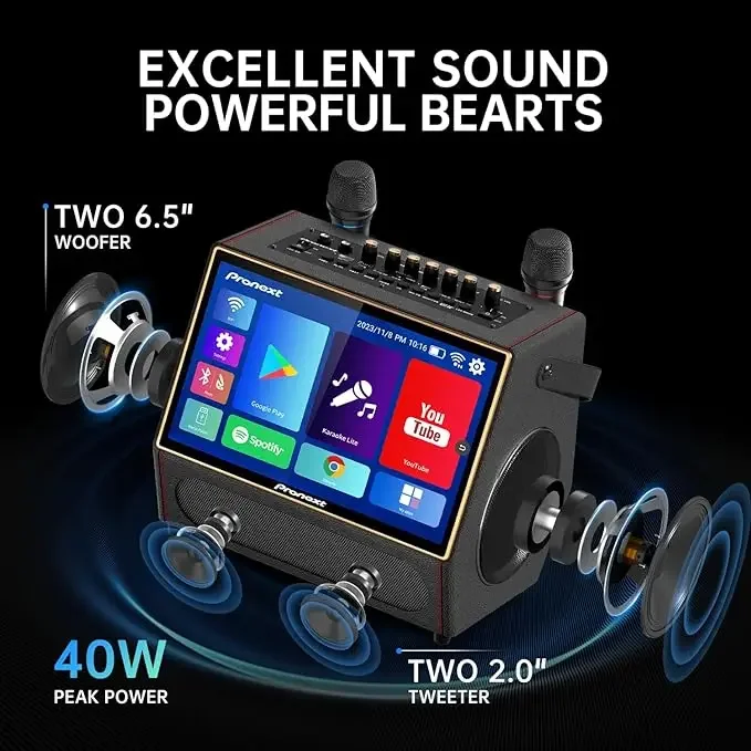 Karaoke Machine with Lyrics Display Screen video machine Karaoke speaker for Adults Portable Blue tooth Speaker
Karaoke Machine with Lyrics Display Screen video machine Karaoke speaker for Adults Portable Blue tooth Speaker