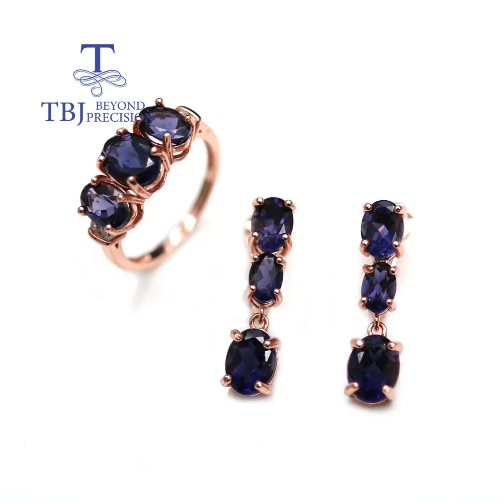Natural Iolite gemstone ring earring jewelry set contracted fashion suits daily wear female Fine jewelry
Natural Iolite gemstone ring earring jewelry set contracted fashion suits daily wear female Fine jewelry