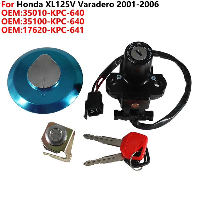 Motorcycle Ignition Key Lock Switch Set Key Kit For Honda XL125V Varadero 2001-2006 35010-KPC-640 35100-KPC-640 17620-KPC-641
Motorcycle Ignition Key Lock Switch Set Key Kit For Honda XL125V Varadero 2001-2006 35010-KPC-640 35100-KPC-640 17620-KPC-641