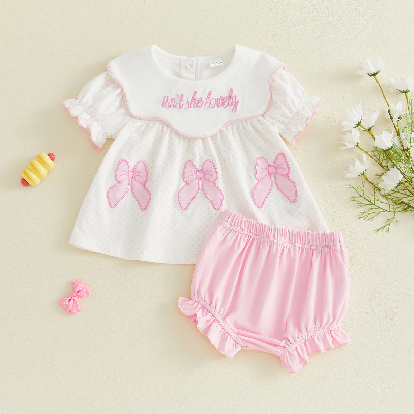 Toddler Girls Summer 2 Piece Outfits Short Sleeve Bow Embroidery Tops Ruffle Trim PP Shorts Sets
Toddler Girls Summer 2 Piece Outfits Short Sleeve Bow Embroidery Tops Ruffle Trim PP Shorts Sets