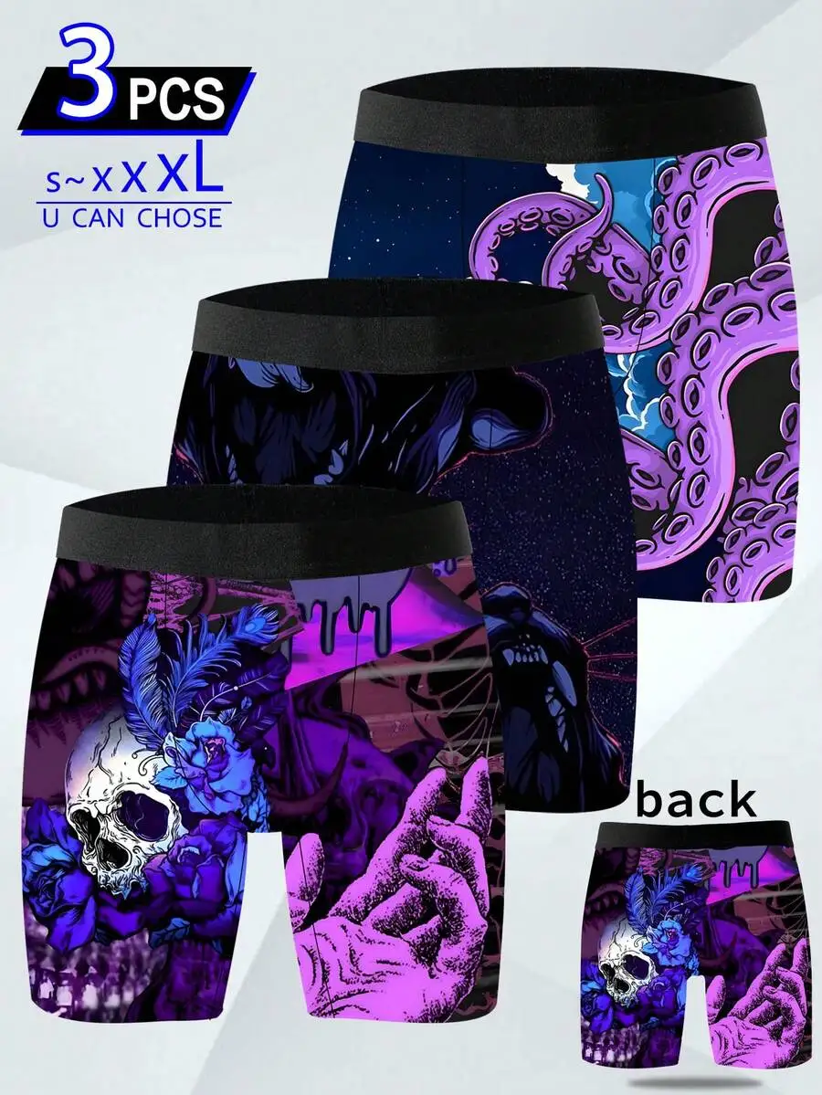 3-Pack Mens Boxer Shorts With Dark Aesthetic Print, Soft Knitted Fabric, Breathable Casual Underwear
3-Pack Mens Boxer Shorts With Dark Aesthetic Print, Soft Knitted Fabric, Breathable Casual Underwear