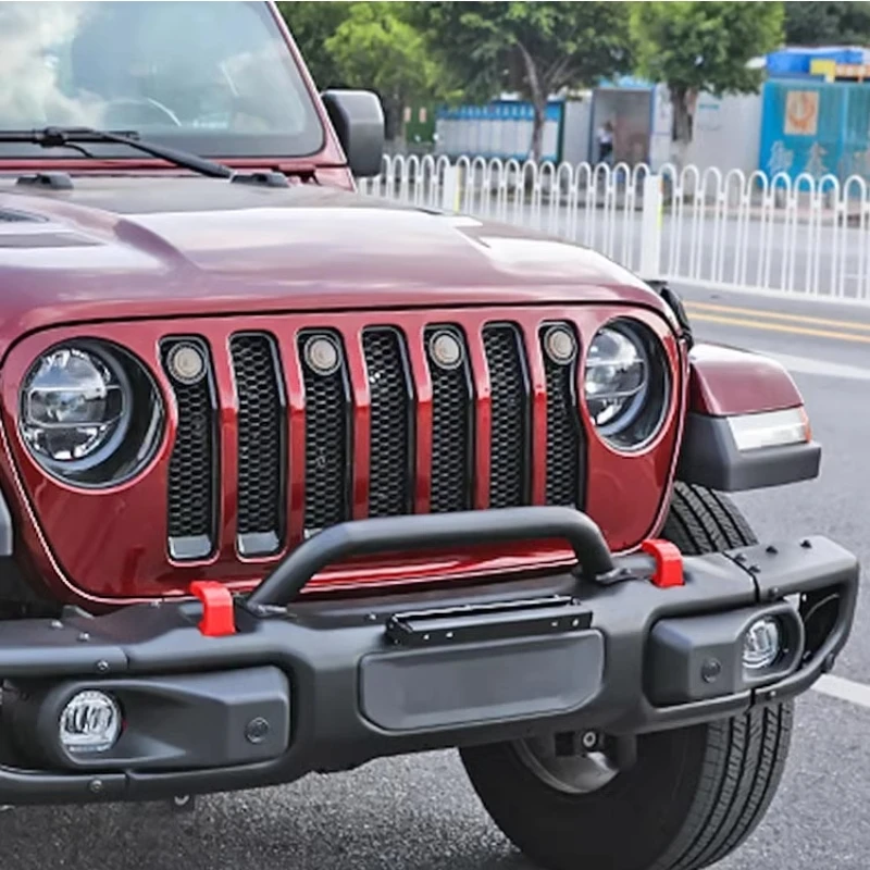 Car Front Bumper Tow Trailer Towing Bars Hook Protective Cover for Jeep Wrangler JK JL 2007 Up Gladiator JT 2018 Up
Car Front Bumper Tow Trailer Towing Bars Hook Protective Cover for Jeep Wrangler JK JL 2007 Up Gladiator JT 2018 Up