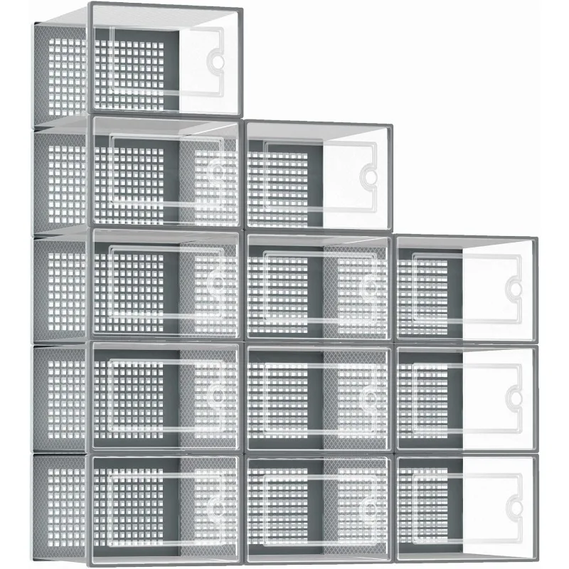 Shoe Organizers Storage Boxes for Closet, 12 Pack Clear Plastic Stackable Storage Bins with Lids, Under Bed Shoe
Shoe Organizers Storage Boxes for Closet, 12 Pack Clear Plastic Stackable Storage Bins with Lids, Under Bed Shoe