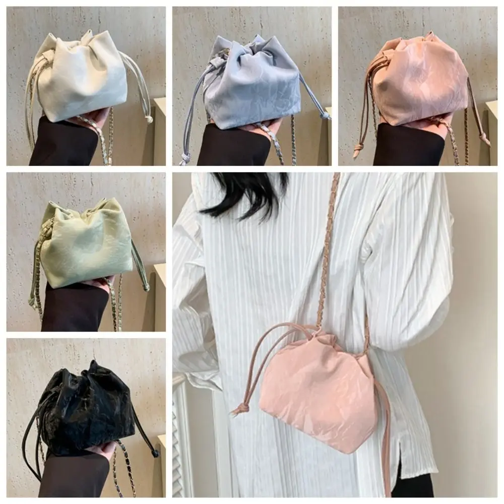 Korean Style Drawstring Bucket Bag Coin Purse Phone Bag Chain Crossbody Bag Makeup Lipstick Bag Handbag PU Leather Shoulder Bag
Korean Style Drawstring Bucket Bag Coin Purse Phone Bag Chain Crossbody Bag Makeup Lipstick Bag Handbag PU Leather Shoulder Bag