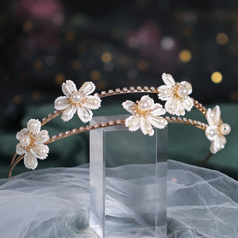 Trendy Gold Pearl Crystal Bride Hair Accessories Wedding Crown Headband Hair Band Bride Wedding Headdress Accessories Handmade
Trendy Gold Pearl Crystal Bride Hair Accessories Wedding Crown Headband Hair Band Bride Wedding Headdress Accessories Handmade