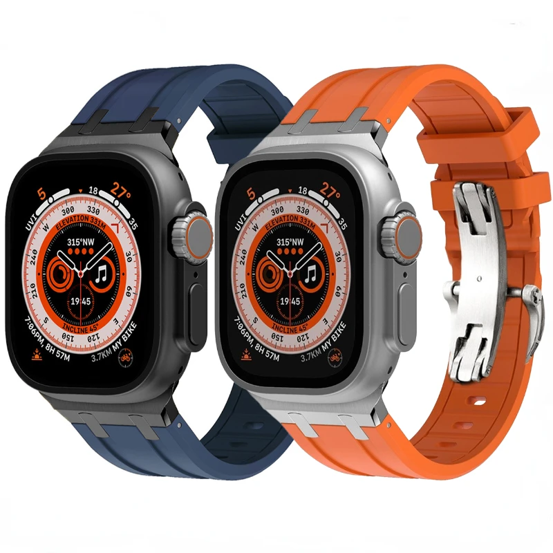 Ремешок из жидкого силикона для Apple watch Ultra /2 49 мм 9 8 7 45 мм, металлический браслет с пряжкой-бабочкой для iWatch 6 5 4 3 SE 44 мм 40 мм
Ремешок из жидкого силикона для Apple watch Ultra /2 49 мм 9 8 7 45 мм, металлический браслет с пряжкой-бабочкой для iWatch 6 5 4 3 SE 44 мм 40 мм