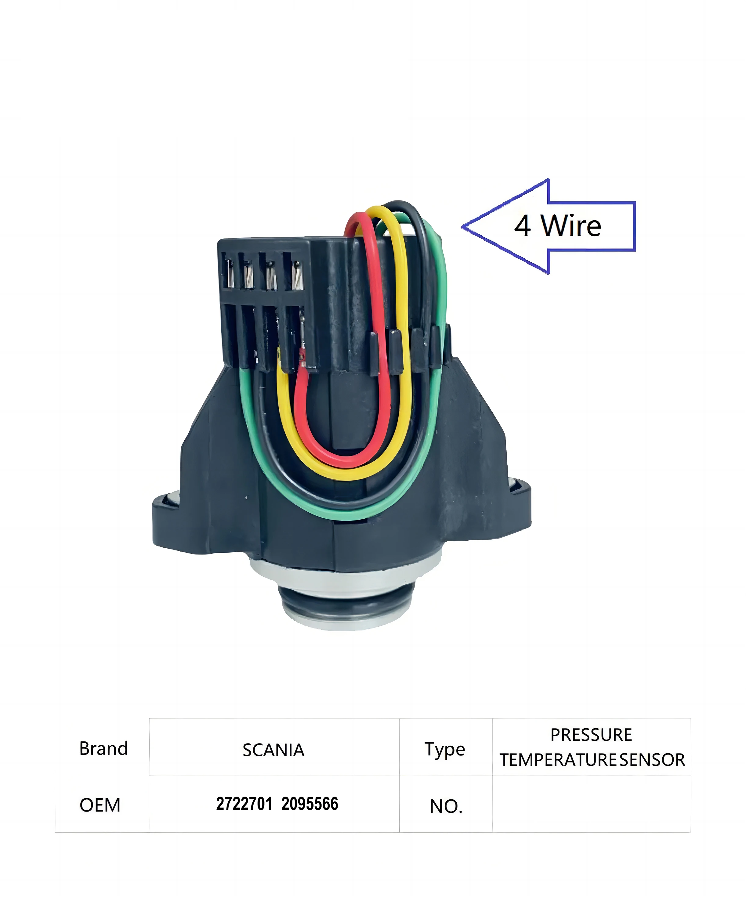 UL2 DEF dosing module accessory —Pressure&Temperature sensor FOUR Wires 2722701 2095566 for Scania adblue SCR system
UL2 DEF dosing module accessory —Pressure&Temperature sensor FOUR Wires 2722701 2095566 for Scania adblue SCR system
