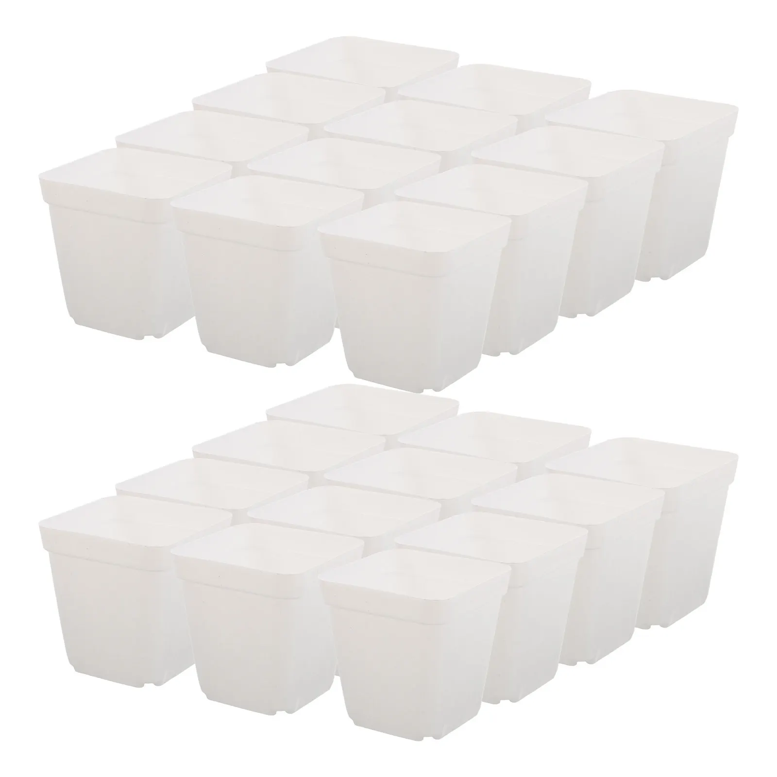 100Pcs White Plastic Square Pots for Plants Easy Clean and Moveable Ideal for Balconies Windowsills Square Vegetable Flowerpot
100Pcs White Plastic Square Pots for Plants Easy Clean and Moveable Ideal for Balconies Windowsills Square Vegetable Flowerpot