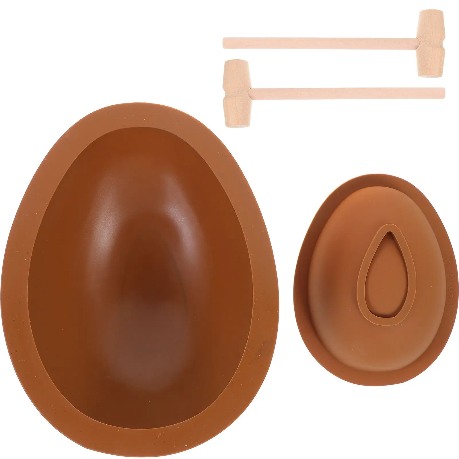 1 set Chocolate Silicone Candy Molds Silicone Baking Egg Candy Making Tray Large Smooth Egg Small Hammer Easter Cake Molds
1 set Chocolate Silicone Candy Molds Silicone Baking Egg Candy Making Tray Large Smooth Egg Small Hammer Easter Cake Molds