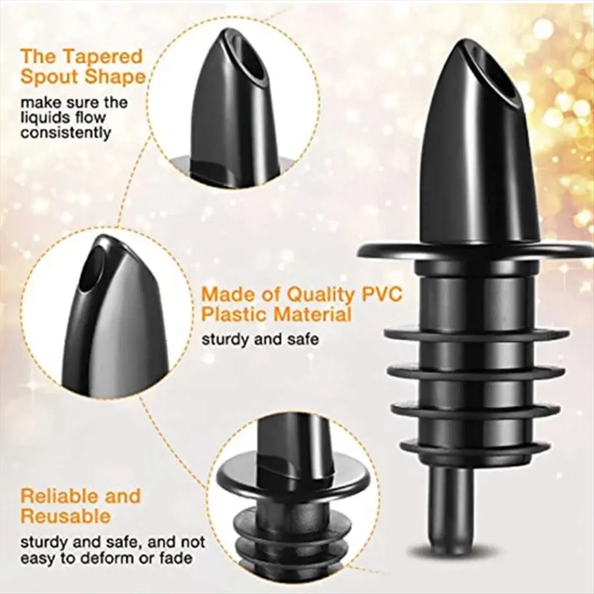 A45I Liquor Bottle Pourers Pourers Plastic Spouts Black Bottle Pourers for Bars Clubs Pubs Restaurants Coffee Shops
A45I Liquor Bottle Pourers Pourers Plastic Spouts Black Bottle Pourers for Bars Clubs Pubs Restaurants Coffee Shops