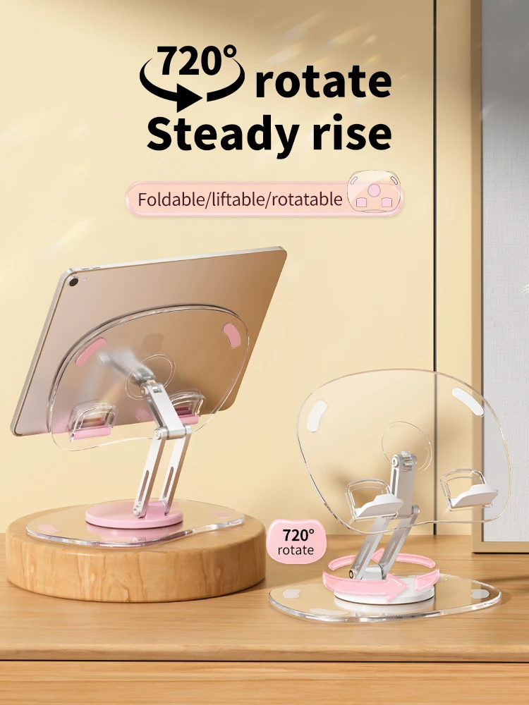 360° Rotating Phone & Tablet Stand, Adjustable Retractable Holder for iPad Pro/Air/Mini & Smartphones, Transparent Acrylic Desig
360° Rotating Phone & Tablet Stand, Adjustable Retractable Holder for iPad Pro/Air/Mini & Smartphones, Transparent Acrylic Desig