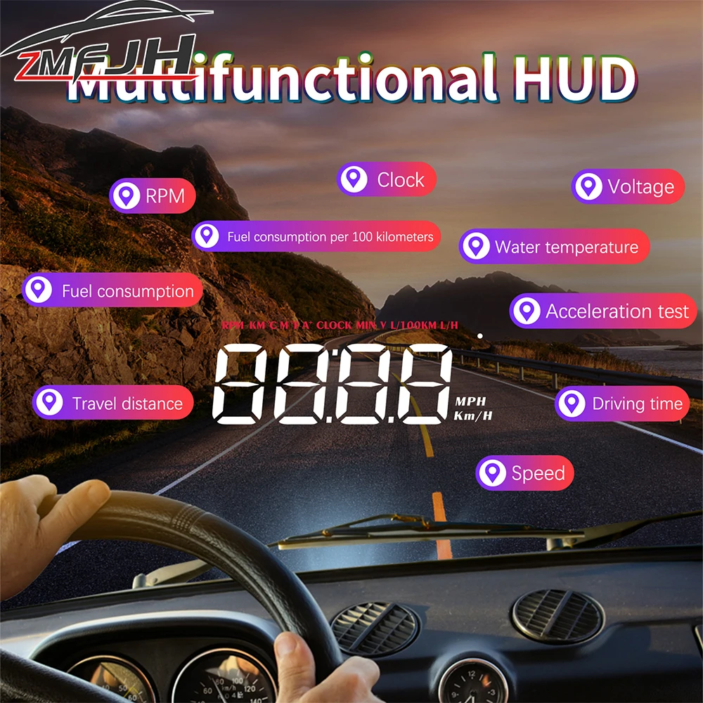 Автомобильный OBD спидометр, проекционный дисплей для HUD, бортовой компьютер, напряжение, температура воды, проектор на лобовом стекле, автомобильные аксессуары
Автомобильный OBD спидометр, проекционный дисплей для HUD, бортовой компьютер, напряжение, температура воды, проектор на лобовом стекле, автомобильные аксессуары