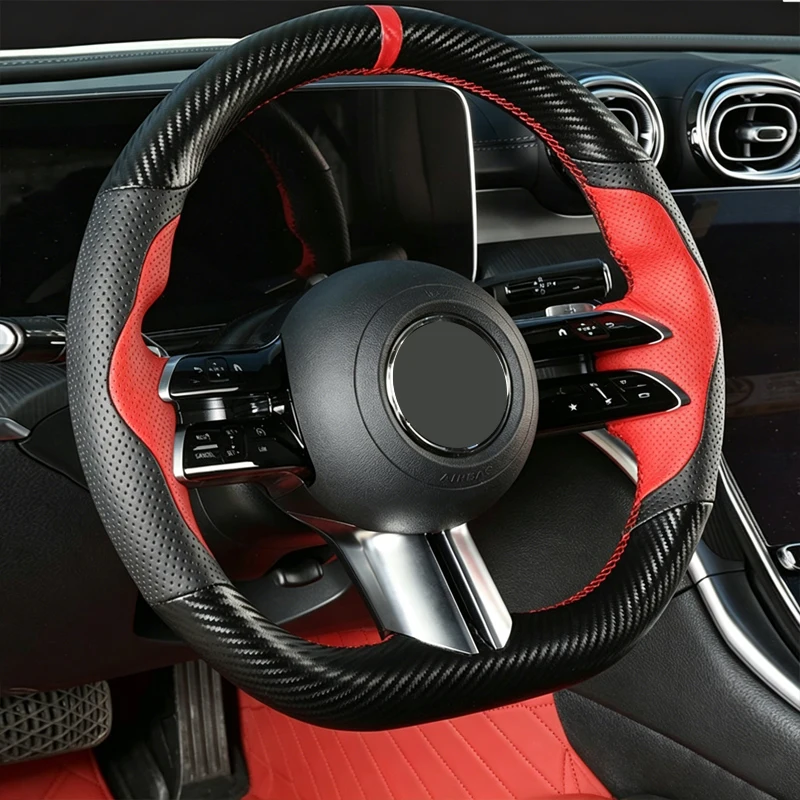 Hand Sewing Car Steering Wheel Cover Leather for Mercedes benz AMG GT A35 A45 A45S C43 CLS53 E53 E63 EQE 43 53 SL43 SL55 SL63
Hand Sewing Car Steering Wheel Cover Leather for Mercedes benz AMG GT A35 A45 A45S C43 CLS53 E53 E63 EQE 43 53 SL43 SL55 SL63
