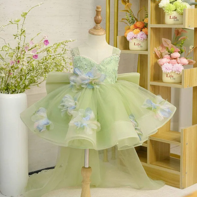 Green Suspender Princess Dress Flower Girl Mesh Three Dimensional Flower Dress Trailing Puffy Children's Performance Dress
Green Suspender Princess Dress Flower Girl Mesh Three Dimensional Flower Dress Trailing Puffy Children's Performance Dress