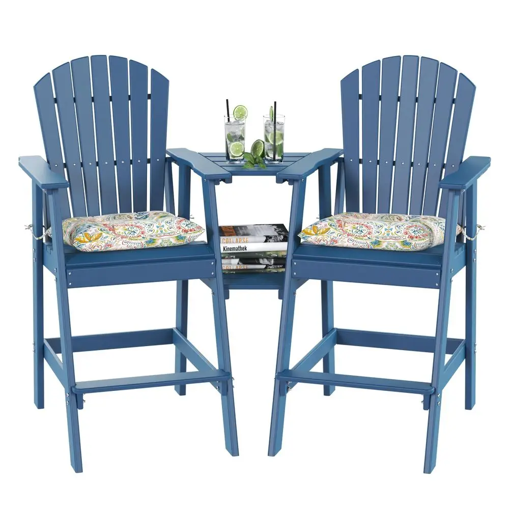 Tall Adirondack Bar Set, Patio Umbrella Table and Bar Chairs Set of 2, 3 Pieces Counter Height Dining Bistro Set, Pub Table wit
Tall Adirondack Bar Set, Patio Umbrella Table and Bar Chairs Set of 2, 3 Pieces Counter Height Dining Bistro Set, Pub Table wit