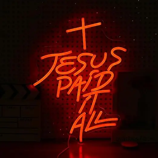 Jesus Paid It All Neon Sign Party Dreamy hazy glow, romantic and warm, full of ambience
Jesus Paid It All Neon Sign Party Dreamy hazy glow, romantic and warm, full of ambience