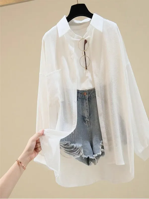 Женский летний тонкий свободный повседневный кардиган из ледяного шелка с УФ-защитой, белый, с длинными рукавами, на пуговицах, свободного кроя
Женский летний тонкий свободный повседневный кардиган из ледяного шелка с УФ-защитой, белый, с длинными рукавами, на пуговицах, свободного кроя