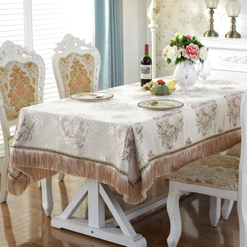 Thicken European Luxury Jacquard Tablecloth With Tassel for Wedding Birthday Party Round Table Cover Desk Cloth For Home Decor
Thicken European Luxury Jacquard Tablecloth With Tassel for Wedding Birthday Party Round Table Cover Desk Cloth For Home Decor