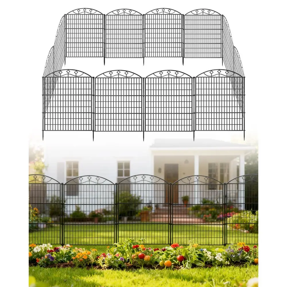 Panels 33in H x 29in L Garden Fence, 24ft L Black Metal No Dig Fence Temporary Animal Barrier for Dogs amp Rabbits, Reusable Ou
Panels 33in H x 29in L Garden Fence, 24ft L Black Metal No Dig Fence Temporary Animal Barrier for Dogs amp Rabbits, Reusable Ou