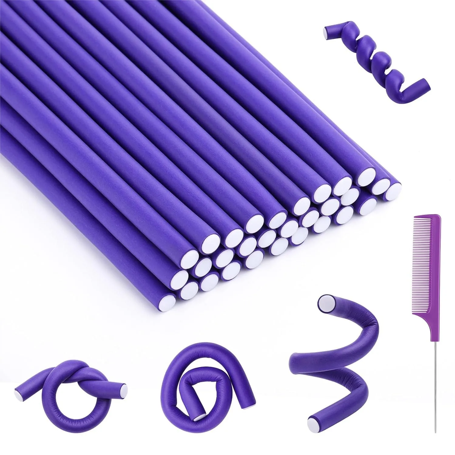30pcs Small Foam Hair Curlers, No-Heat Flexible Curling Rods for Short, Medium, and Long Hair, 9.45" x 0.47"
30pcs Small Foam Hair Curlers, No-Heat Flexible Curling Rods for Short, Medium, and Long Hair, 9.45" x 0.47"