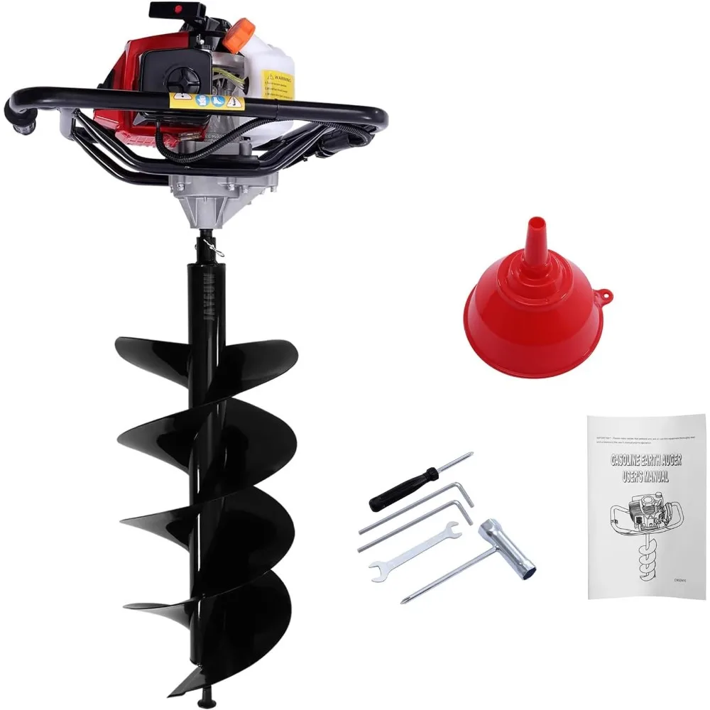 CC 2-Stroke Gas Powered Earth Auger 3HP Post Hole Digger + Double Leaf 12 Drill Bit, 7500rpm Posthole Digger Ice Fishing Auger
CC 2-Stroke Gas Powered Earth Auger 3HP Post Hole Digger + Double Leaf 12 Drill Bit, 7500rpm Posthole Digger Ice Fishing Auger