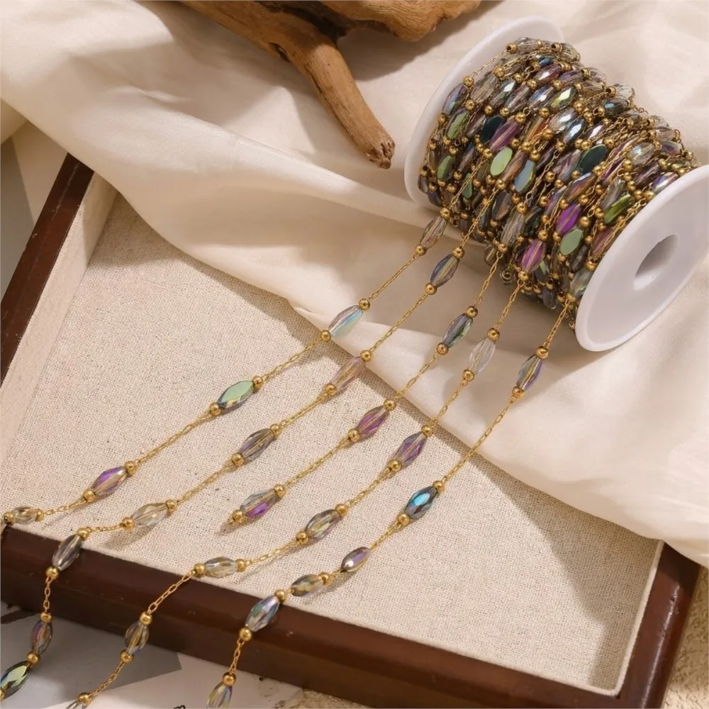 1 Meter Stainless Steel Chain Shiny Blue Stone Bead Link for Necklace Bracelet Jewelry Making Supplies DIY Accessories Material
1 Meter Stainless Steel Chain Shiny Blue Stone Bead Link for Necklace Bracelet Jewelry Making Supplies DIY Accessories Material