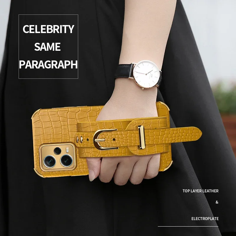 With Wrist Strap Crocodile Leather Silicone Cases For Redmi 12C Note 12 Pro Plus 5G 12S 4G Wristband Stand Soft Cover Phone Case
With Wrist Strap Crocodile Leather Silicone Cases For Redmi 12C Note 12 Pro Plus 5G 12S 4G Wristband Stand Soft Cover Phone Case