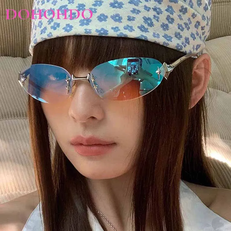 2025 Y2K Retro Punk Rimless Frame Eyeglasses Women Girls Light Weight Comfortable Glasses Gold Color Fashion Accessories UV400
2025 Y2K Retro Punk Rimless Frame Eyeglasses Women Girls Light Weight Comfortable Glasses Gold Color Fashion Accessories UV400