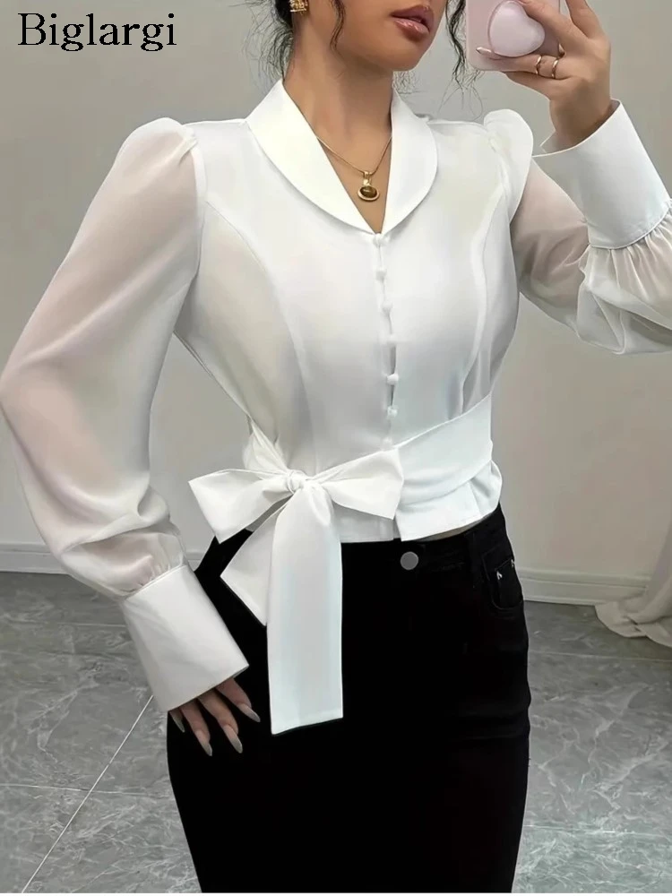 Spring Autumn Long Sleeve Shirts Women Mesh See Through Fashion Bow Sexy Slim Waist Ladies Cropped Blouses Bodycon Woman Shirt
Spring Autumn Long Sleeve Shirts Women Mesh See Through Fashion Bow Sexy Slim Waist Ladies Cropped Blouses Bodycon Woman Shirt