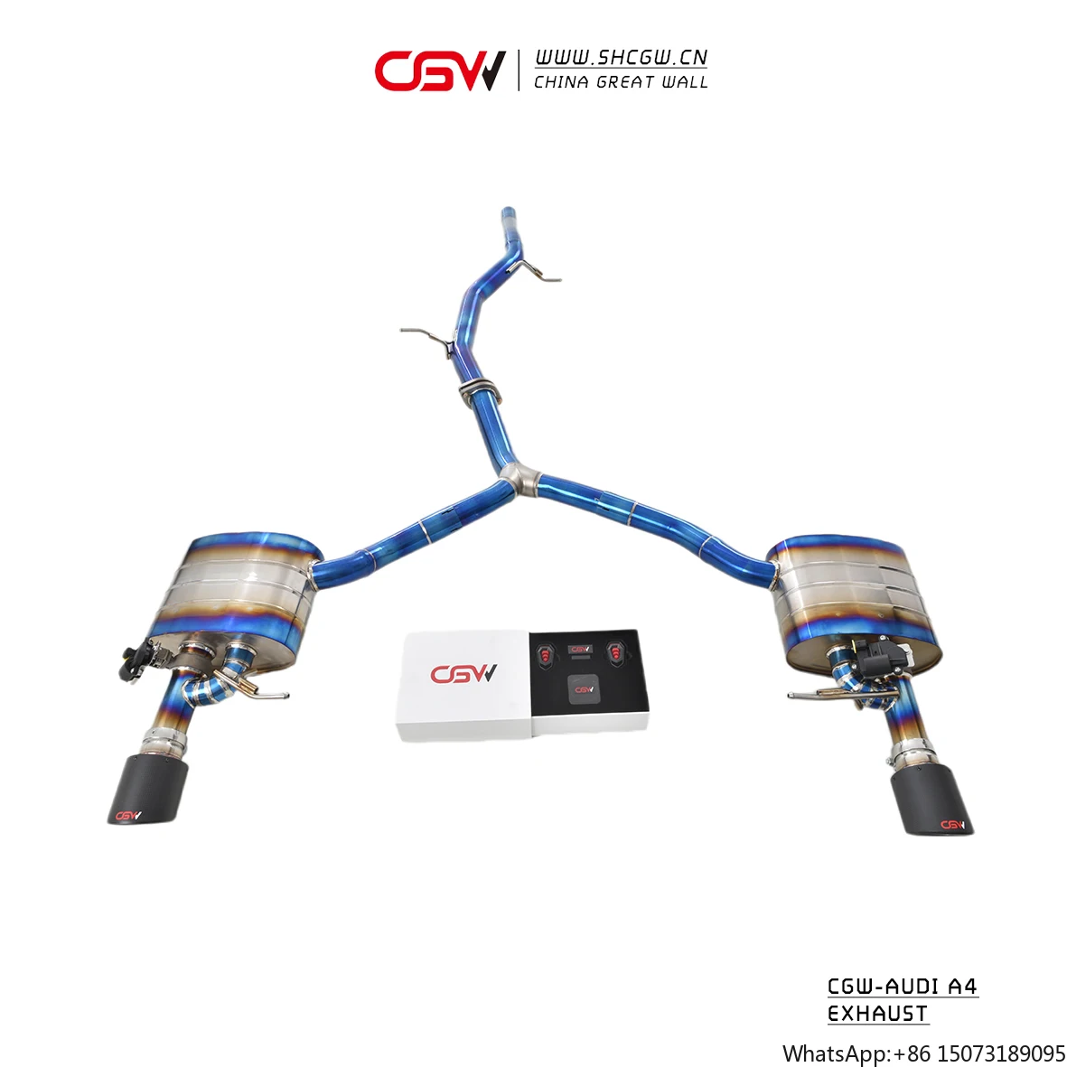 High Performance Quality Factory Directly Sale Titanium Blue Burnt Valve Muffler Catback Car Exhaust for A4L B9 2.0T 4WD
High Performance Quality Factory Directly Sale Titanium Blue Burnt Valve Muffler Catback Car Exhaust for A4L B9 2.0T 4WD