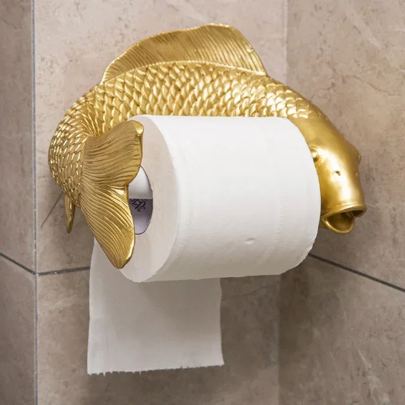 Koi Statue Fish Craft Toilet Paper Holder Towel Rack Wall Hanging Bathroom Household Toilet Paper Rack Free Punching Decoration
Koi Statue Fish Craft Toilet Paper Holder Towel Rack Wall Hanging Bathroom Household Toilet Paper Rack Free Punching Decoration