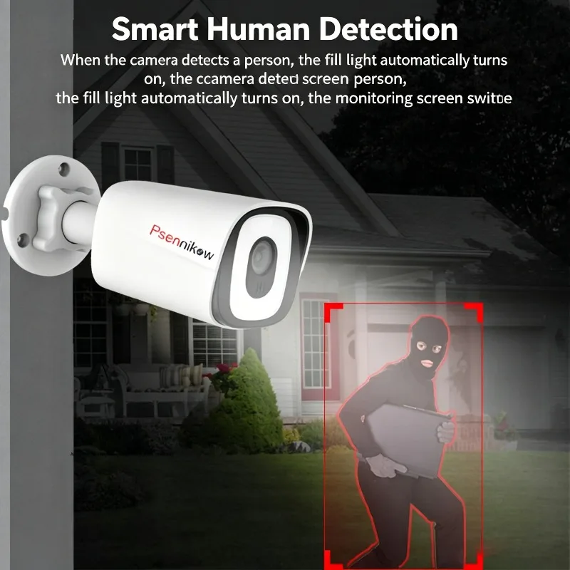 Psennikow 4K 8MP IP Camera Outdoor Audio POE NVR H.265 Onvif Metal Bullet Home Color System Night Vision Surveillance Camera
Psennikow 4K 8MP IP Camera Outdoor Audio POE NVR H.265 Onvif Metal Bullet Home Color System Night Vision Surveillance Camera