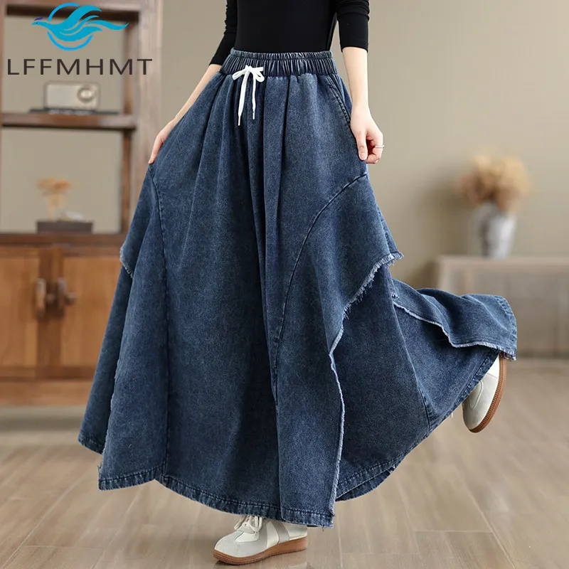 Women Oversized Washed Vintage Denim Wide Leg Pants Raw Hem Dropped Crotch Trousers Fashion Trendy Floor Length Baggy Jeans
Women Oversized Washed Vintage Denim Wide Leg Pants Raw Hem Dropped Crotch Trousers Fashion Trendy Floor Length Baggy Jeans