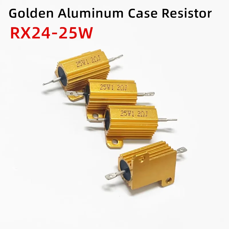 5PCS RX24-25W Golden Aluminum Case Resistor 0.01R 0.05R 0.33R 0.56R 0.8R 4R 10R 28R 50R 100R 250R 500R 1K 2K 3K 10K 100K 120K
5PCS RX24-25W Golden Aluminum Case Resistor 0.01R 0.05R 0.33R 0.56R 0.8R 4R 10R 28R 50R 100R 250R 500R 1K 2K 3K 10K 100K 120K