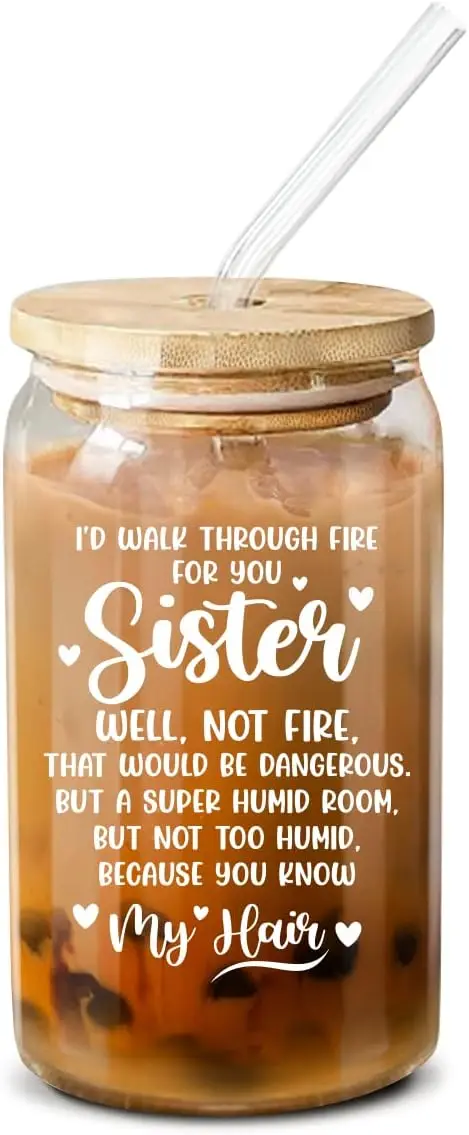 Подарки для сестры — уникальный подарок на день рождения для Soul Sister, Big, Little Sis, Sisters In Law, Sibling, Bestie — кофейное стекло на 16 унций 
Подарки для сестры — уникальный подарок на день рождения для Soul Sister, Big, Little Sis, Sisters In Law, Sibling, Bestie — кофейное стекло на 16 унций
