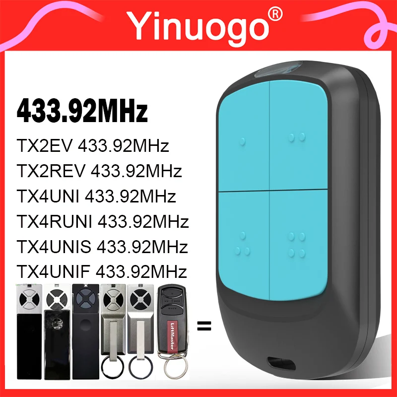 Для Chamberlain LiftMaster TX4UNI TX4UNIS TX4UNIF TX2EV TX2REV TX4RUNI 433 МГц пульт дистанционного управления гаражными воротами электрический открыватель ручной передатчик
Для Chamberlain LiftMaster TX4UNI TX4UNIS TX4UNIF TX2EV TX2REV TX4RUNI 433 МГц пульт дистанционного управления гаражными воротами электрический открыватель ручной передатчик