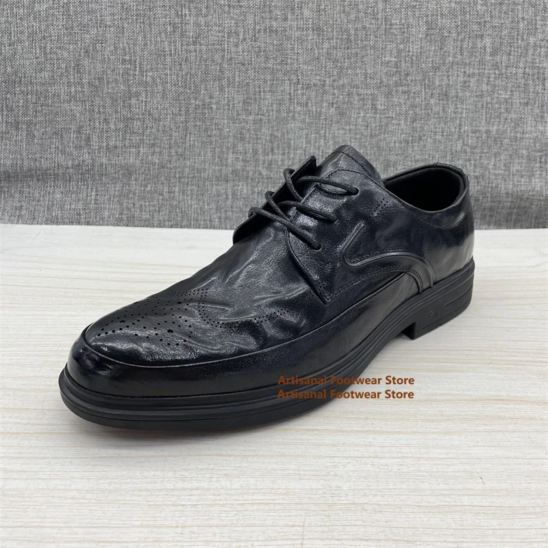 Cowhide Brogue Shoes for Men Classic Business Casual Lace Up Soft Leather Shoes Comfortable Black Driving Flats Men's Shoes
Cowhide Brogue Shoes for Men Classic Business Casual Lace Up Soft Leather Shoes Comfortable Black Driving Flats Men's Shoes