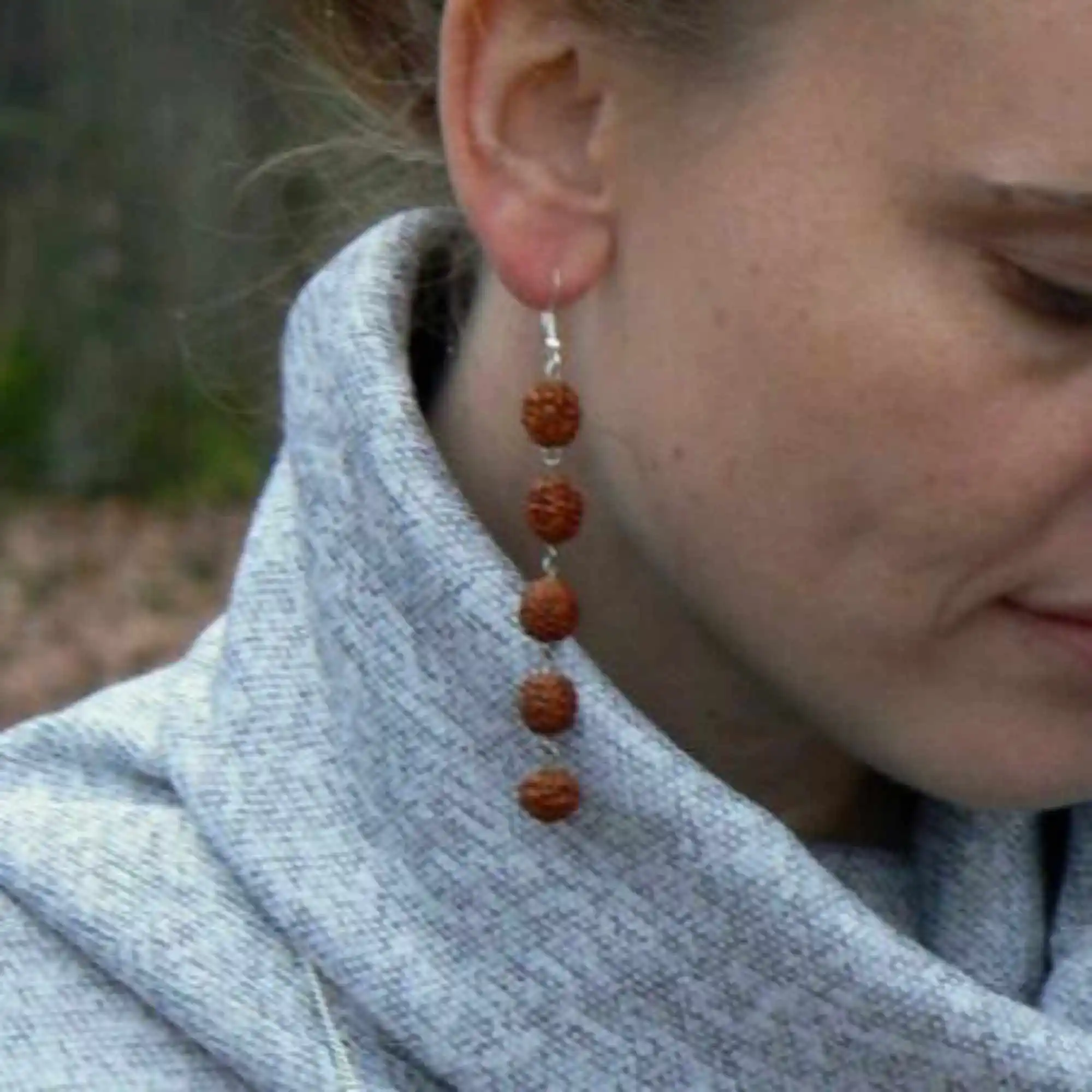 Fashion natural brown round Rudraksha bead silver earrings Ear stud Hook Jewelry Wedding Diy
Fashion natural brown round Rudraksha bead silver earrings Ear stud Hook Jewelry Wedding Diy