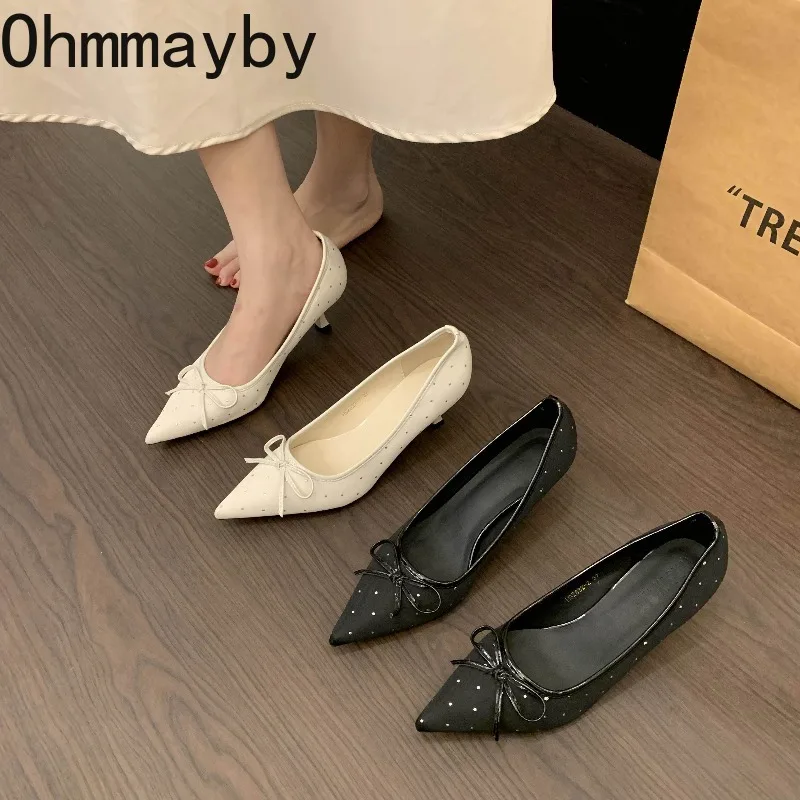 Women Polka Dot Pointed Toe Pumps Butterfly-knot Thin Heel Slip On Shoes Ladies Elegant Rhinestone Evening Party Dress Shoes
Women Polka Dot Pointed Toe Pumps Butterfly-knot Thin Heel Slip On Shoes Ladies Elegant Rhinestone Evening Party Dress Shoes