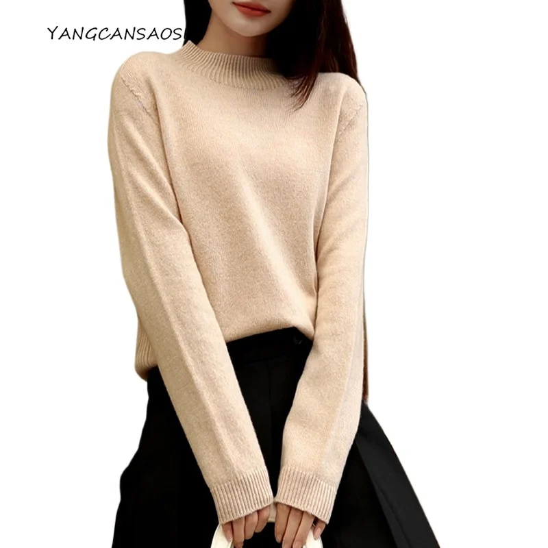 2025 женская осенне-зимняя модная одежда, бесшовный интегрированный вязаный свитер из 100% чистой шерсти с полувысоким воротником
2025 женская осенне-зимняя модная одежда, бесшовный интегрированный вязаный свитер из 100% чистой шерсти с полувысоким воротником