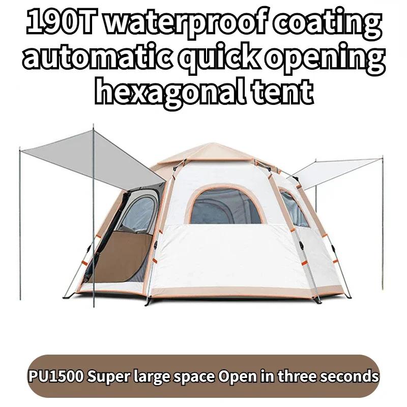 Automatic Quick Opening Hexagonal Tent Outdoor Camping Camping Large Space Sunscreen Rainproof Sunshade Single Layer Tent Gazebo
Automatic Quick Opening Hexagonal Tent Outdoor Camping Camping Large Space Sunscreen Rainproof Sunshade Single Layer Tent Gazebo